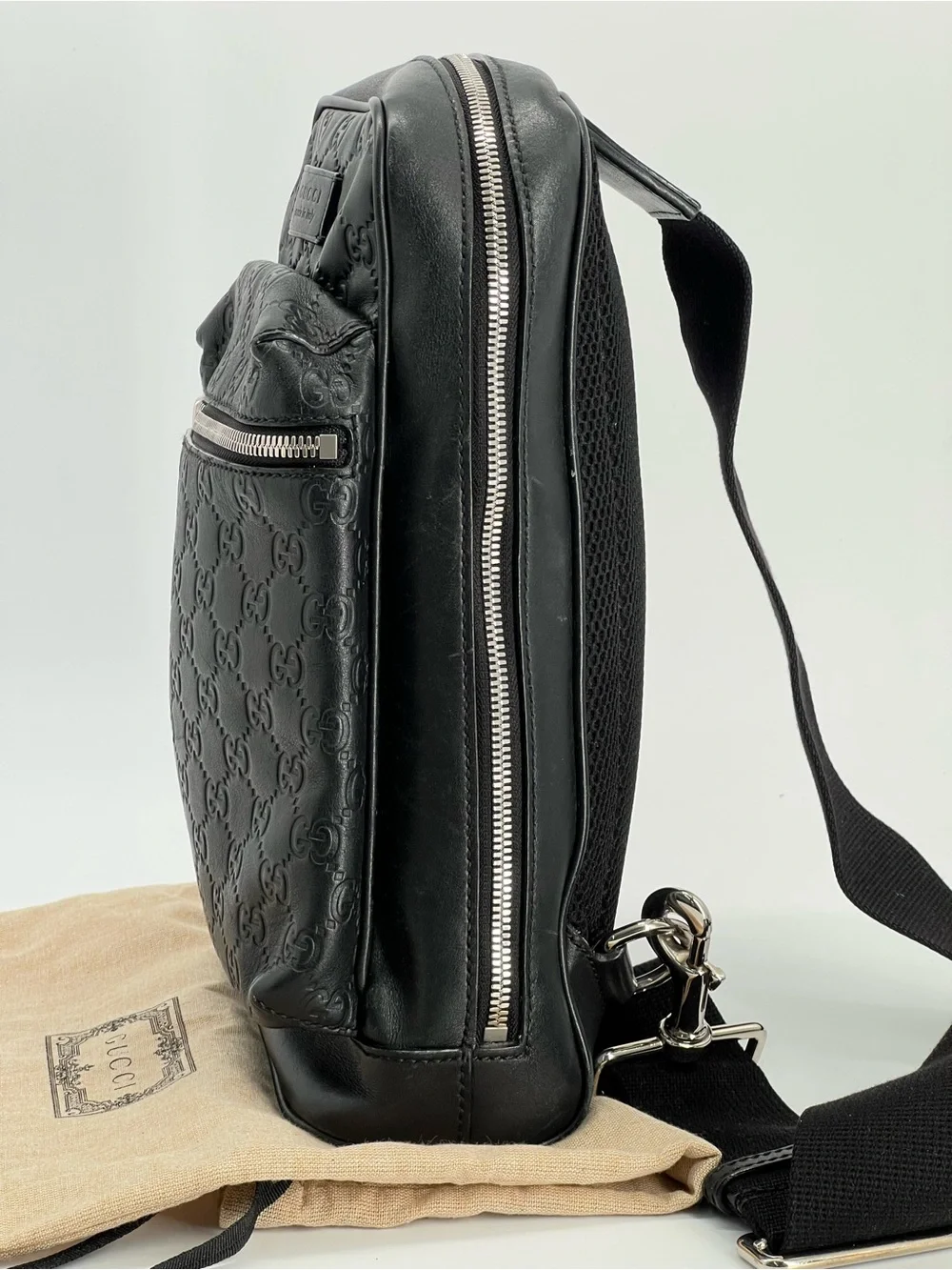 Gucci Guccissima Leather Sling Crossbody Bag